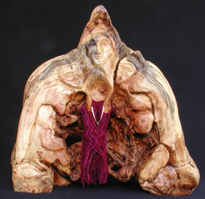 Ficus root sculpture of Greek/Celtic Triple Goddess